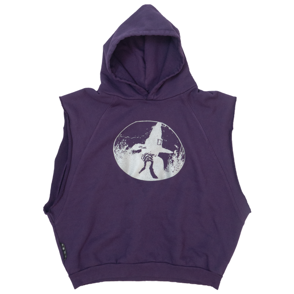PURPLE WITCH BOY CUT-OFF HOODIE