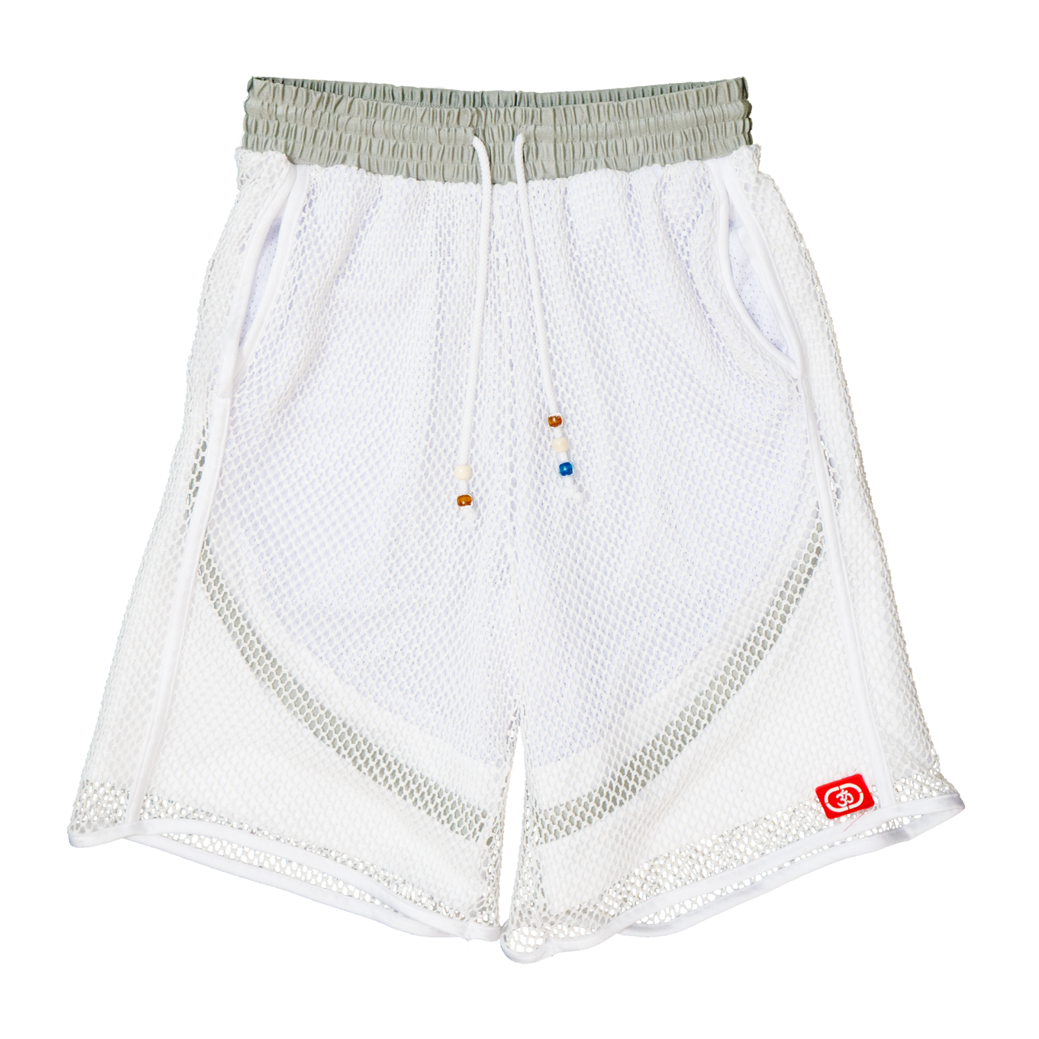 SNOW WHITE OHM SPORT NETTED SHORTS